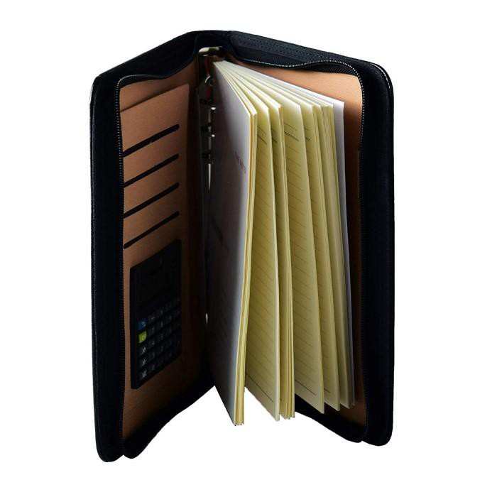 A5 Black Hard Cover PU Leather Planner