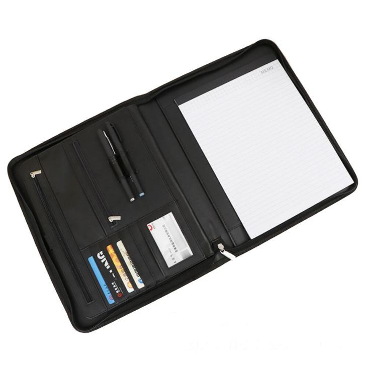 Zip Leather Conference Folder